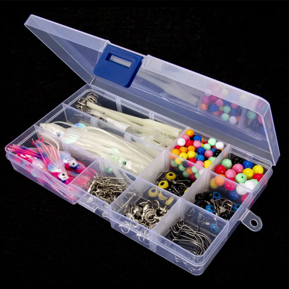

Fishing Hooks Fishing Bait 226pcs/set Fishing Tool Luminous Octopus Sea Fishing Accessories Tackle Kit About 145g