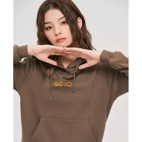 Toyouth Women Fleece Hooded Sweatshirt 2022 Winter Long Sleeve Loose Hoodie Graphic Print Warm Casual Streetwear Pullover