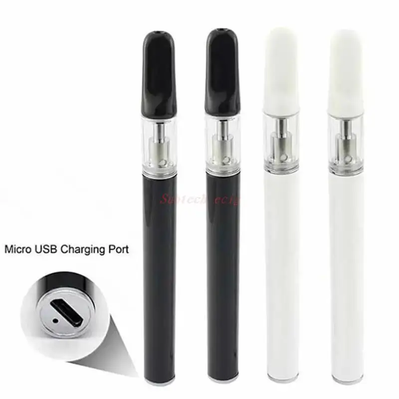 

E Cigarette Thick Oil Vape Pen Kit 280mAh Rechargeable Battery 0.5ml Ceramic Coil Cartridge Carts Vaporizer With Bottom Charger
