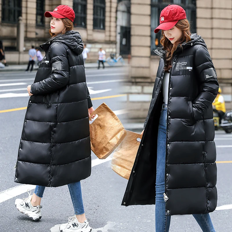 Solid Color Long Puffer Jackets for Women Winter Fashion Trends Clothes Teenage Girls High Quality Bubble Coat Casual Streetwear
