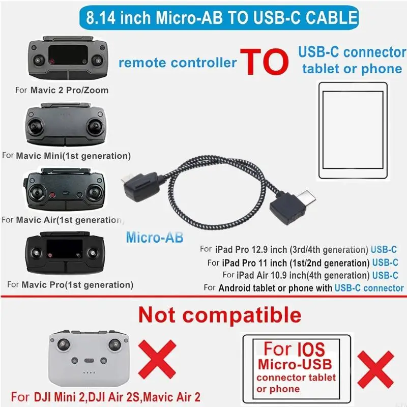 Y5H Кабель для передачи данных с разъемом длиной 20 7 см Mavic 2 AIR провод Micro USB к кабелю