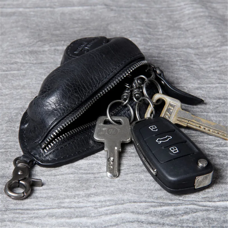 Retro fashion personality high-quality natural genuine leather motorcycle key bag ladies and men's general daily coin purse