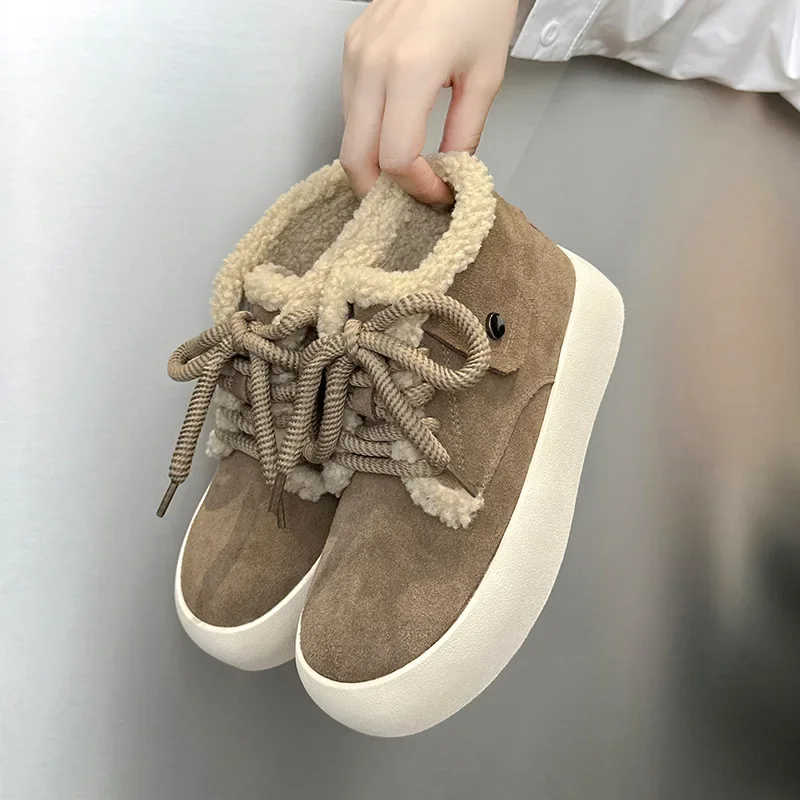 Женские зимние ботинки CICIYANG из натуральной кожи новинка зимы 2024 пушистые теплые