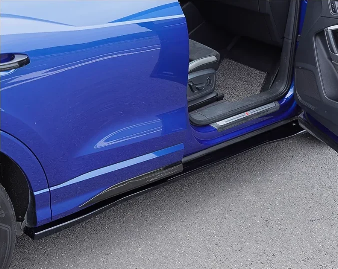 Новинка! Высококачественные глянцевые черные боковые юбки из АБС-пластика для Audi