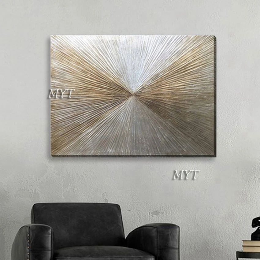 

Modern Decorative Textured Abstract Oil Painting Gold Foil Design Unframed Wall Picture For Bedroom Home Decor Accessories