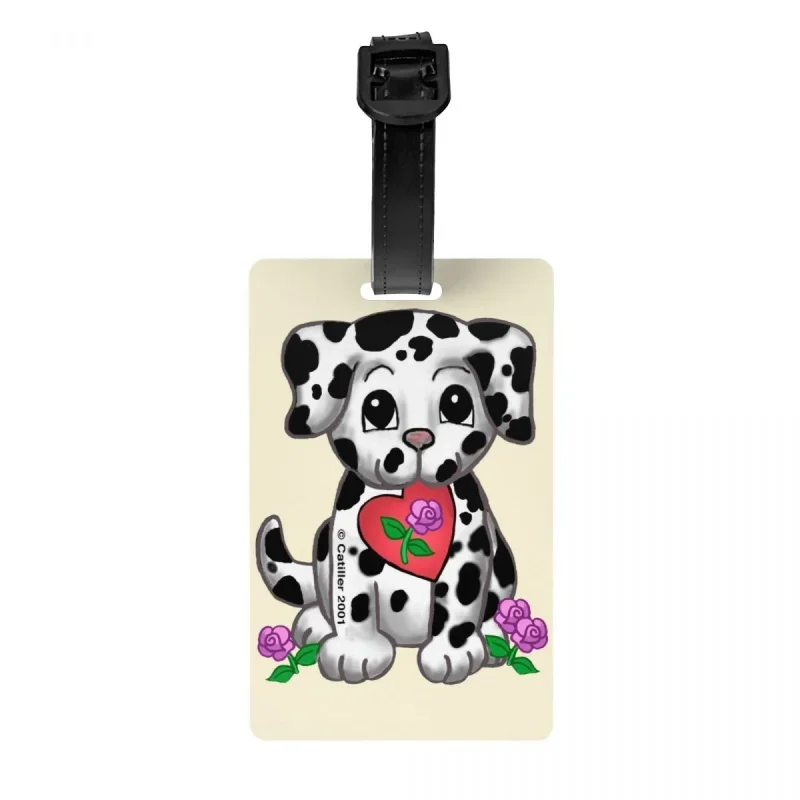 

Багажная бирка в виде сердца далматинского щенка, слива, пудинг, собака, дорожная сумка, чемодан, личная Обложка, идентификационная бирка