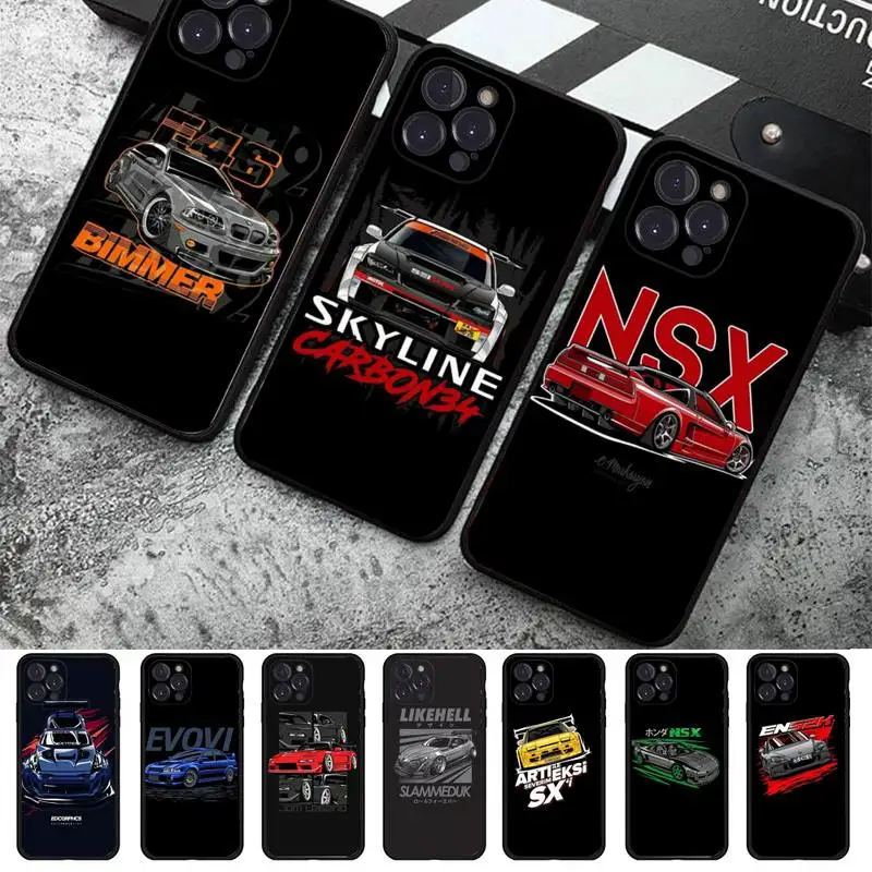 

JDM Fans Eternal God Skyline Phone Case For iPhone 8 7 6 6S Plus X SE 2020 XR XS 14 11 12 13 Mini Pro Max Mobile Case