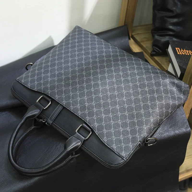Business Style Plaid Crossbody Bag for Men