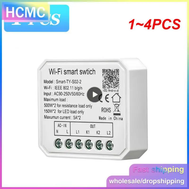 

1~4PCS Mini Tuya Alice Smart Home 2/1 Gang WIFI Switch Wireless Relay Module Smart APP Control For Alexa Home Yandex
