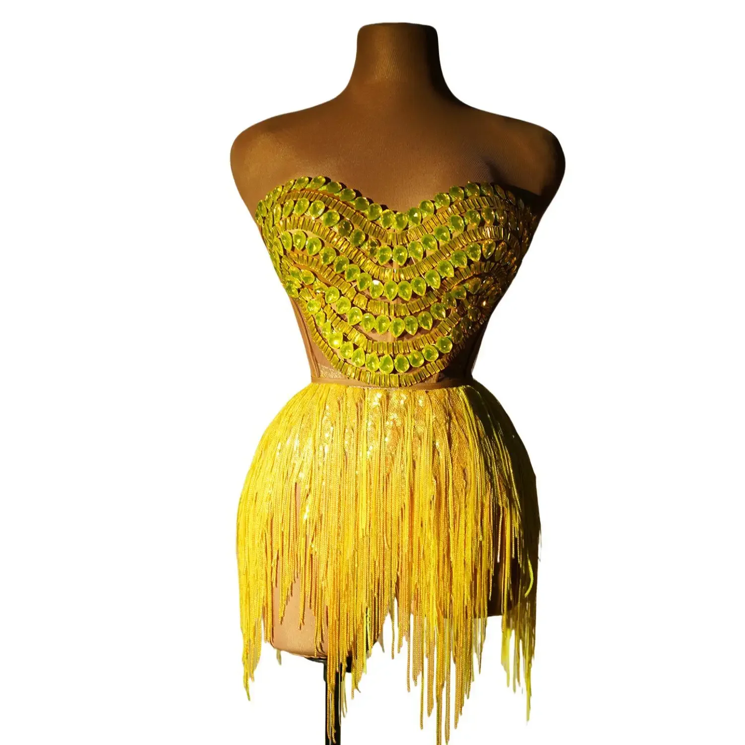 Женский костюм для ночного клуба с золотой кисточкой