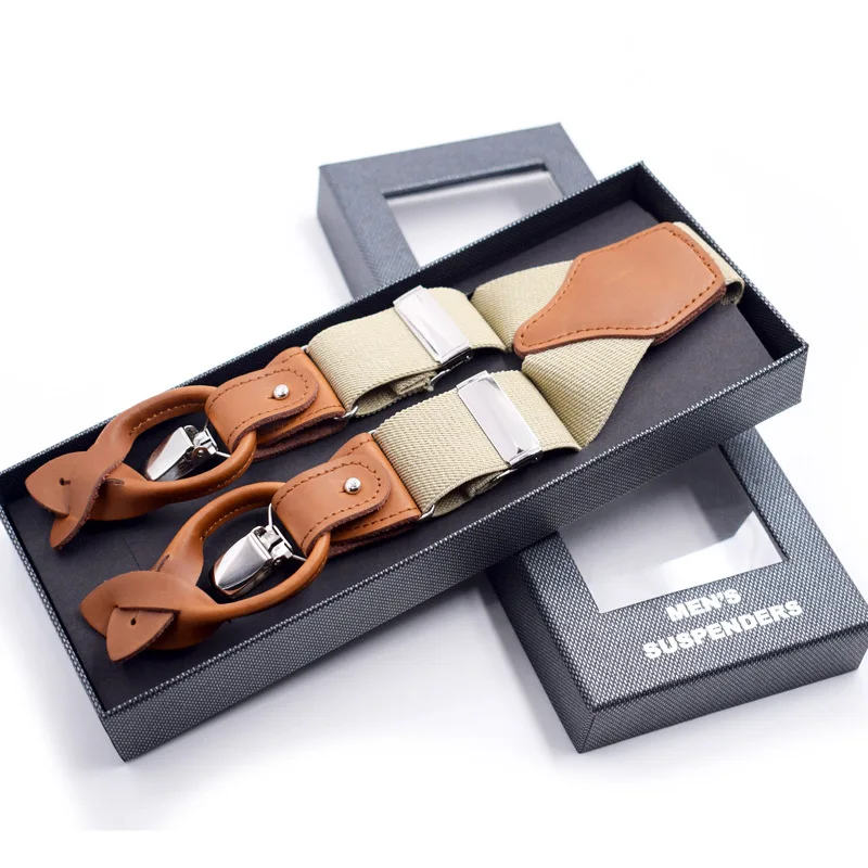 

Male Suspenders Vintage Alloy Casual Braces 3.5*120cm Clips Men's Father/husband's Suspensorio Gift Strap 6 Trousers Leather