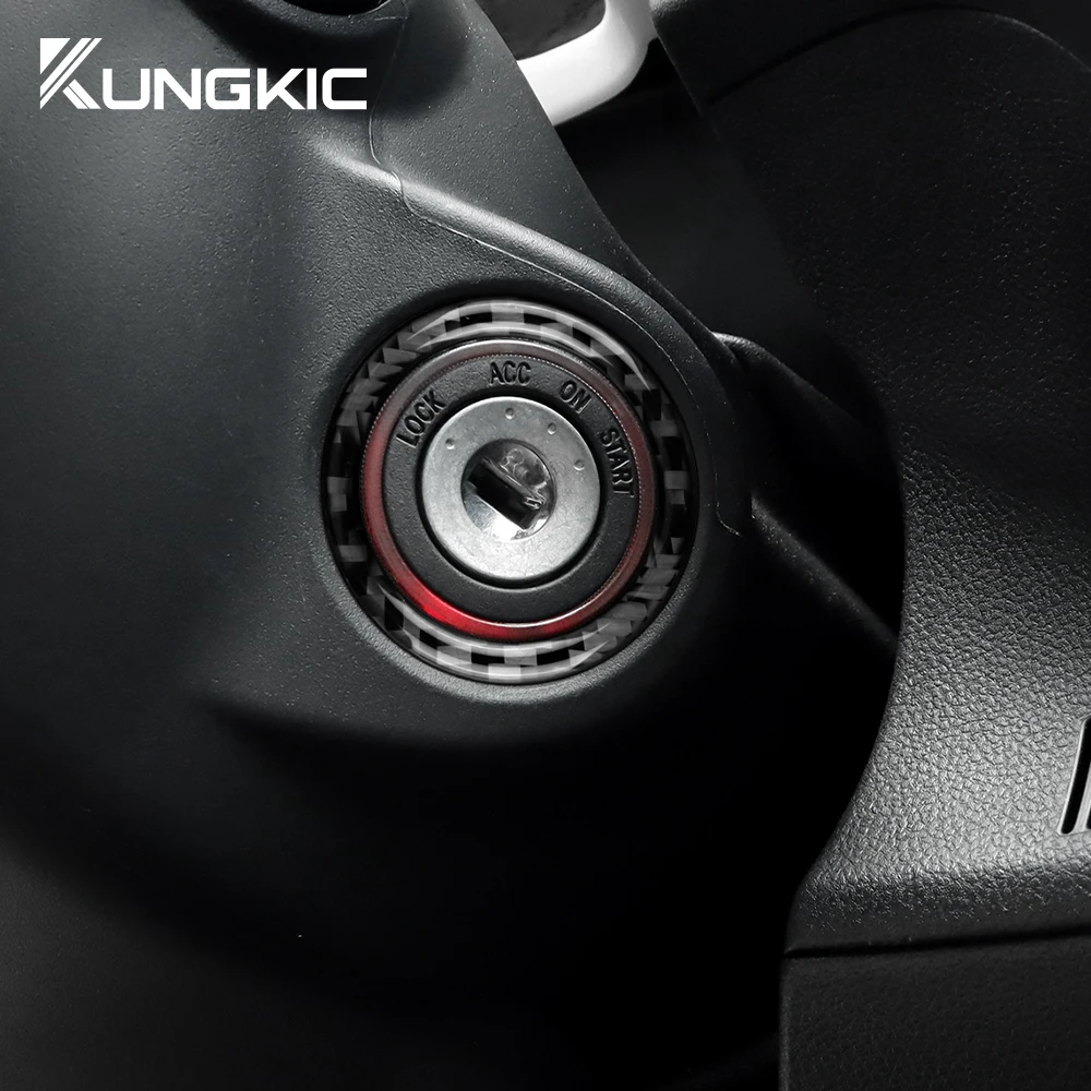 Фото Настоящая мягкая наклейка из углеродного волокна для Subaru WRX/WRX STI 2022 2023 2024, отверстие для отверстия для ключа зажигания автомобиля, кольцо двигателя, отделка салона зажигания №3