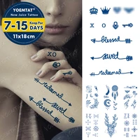 blue ink juice waterproof temporary tatoo sticker hand symbol sexy glitter transfer body art small fake tatto men ladies lasting
