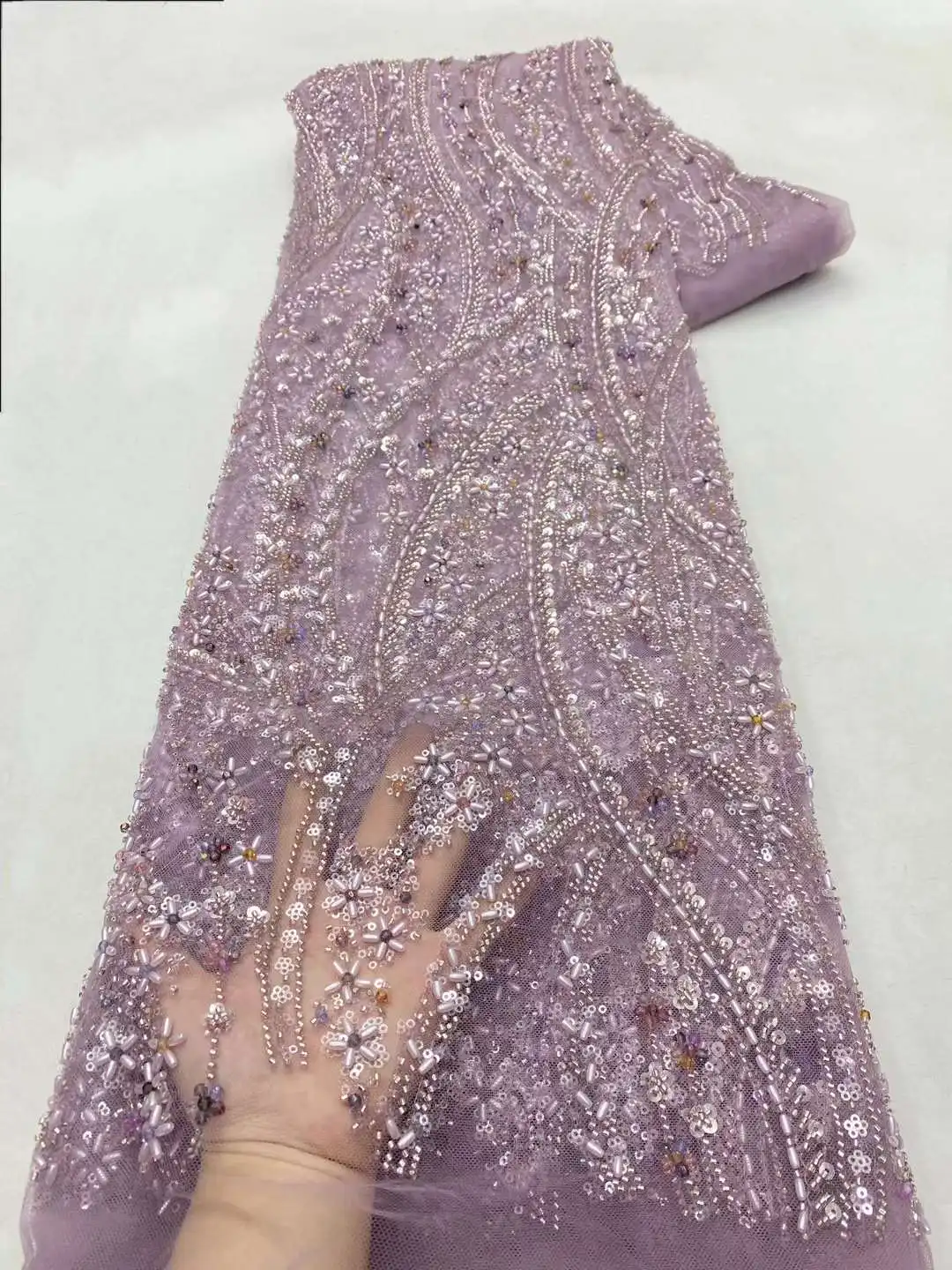 Африканские блестки кружевная ткань цветок вышивка бисер сетка кружево 2024 лидер