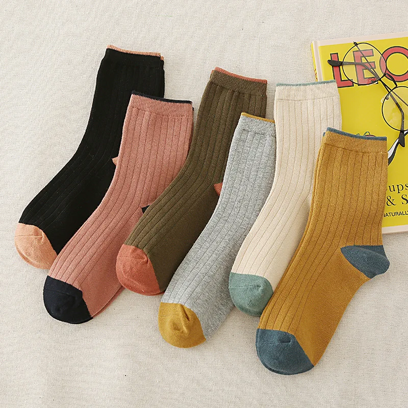 

Носки женские в стиле ретро, милые модные в японском стиле средней длины, в этническом стиле, Осенние в стиле Харадзюку