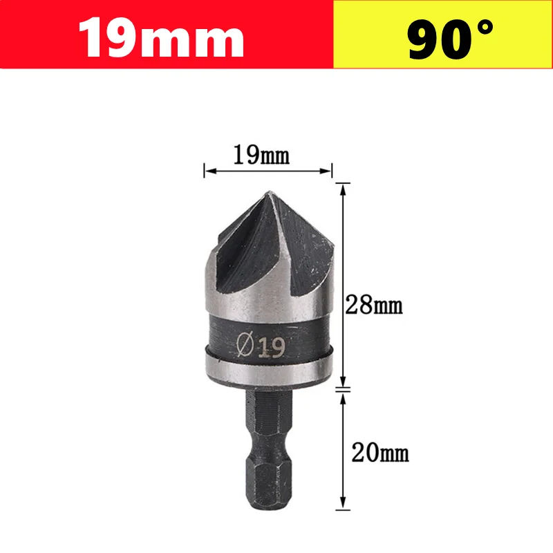 

Сверло для снятия фаски JWXZ, 90 градусов, 5 канавок, 12/16/19 мм