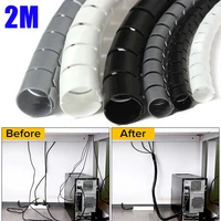 2m 28108mm flexible spiral cable wire protector cable organizer computer tv cord protective tube organizer management tools