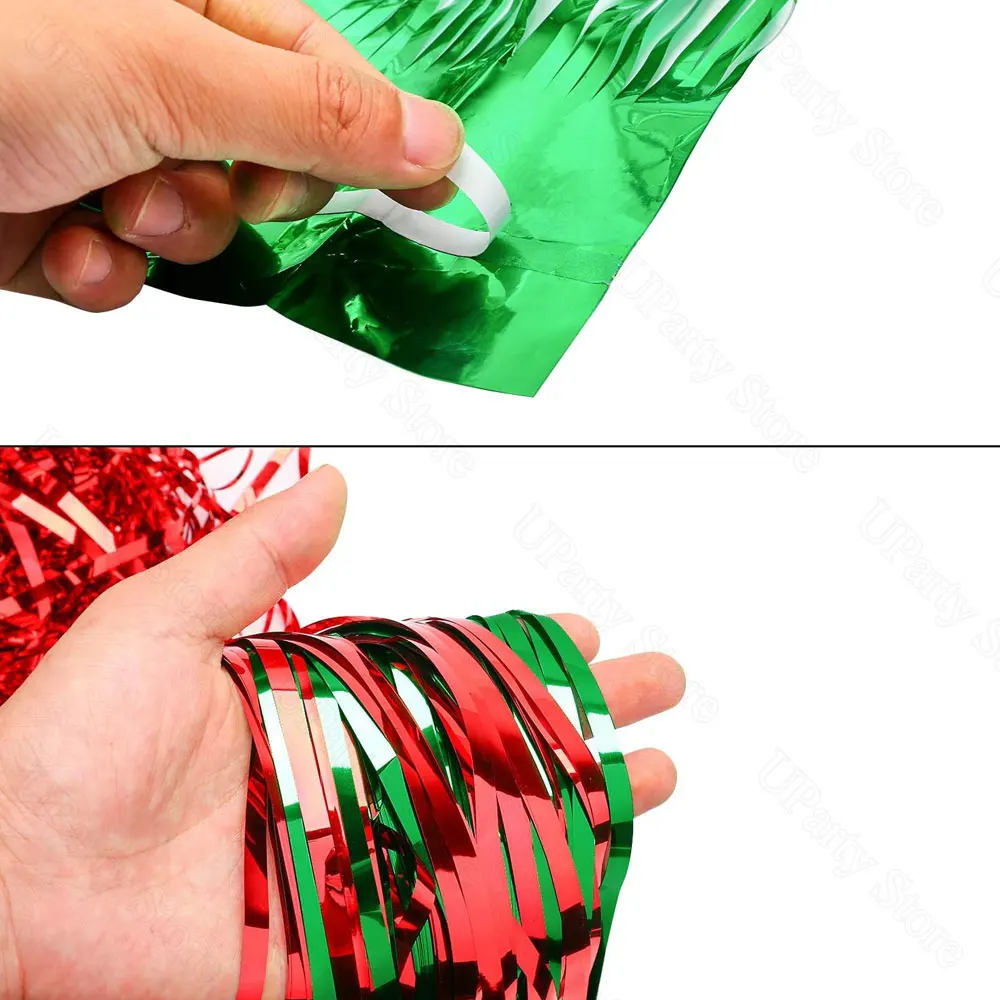 2/4 упаковки фольгированные шторы с бахромой для рождественских украшений