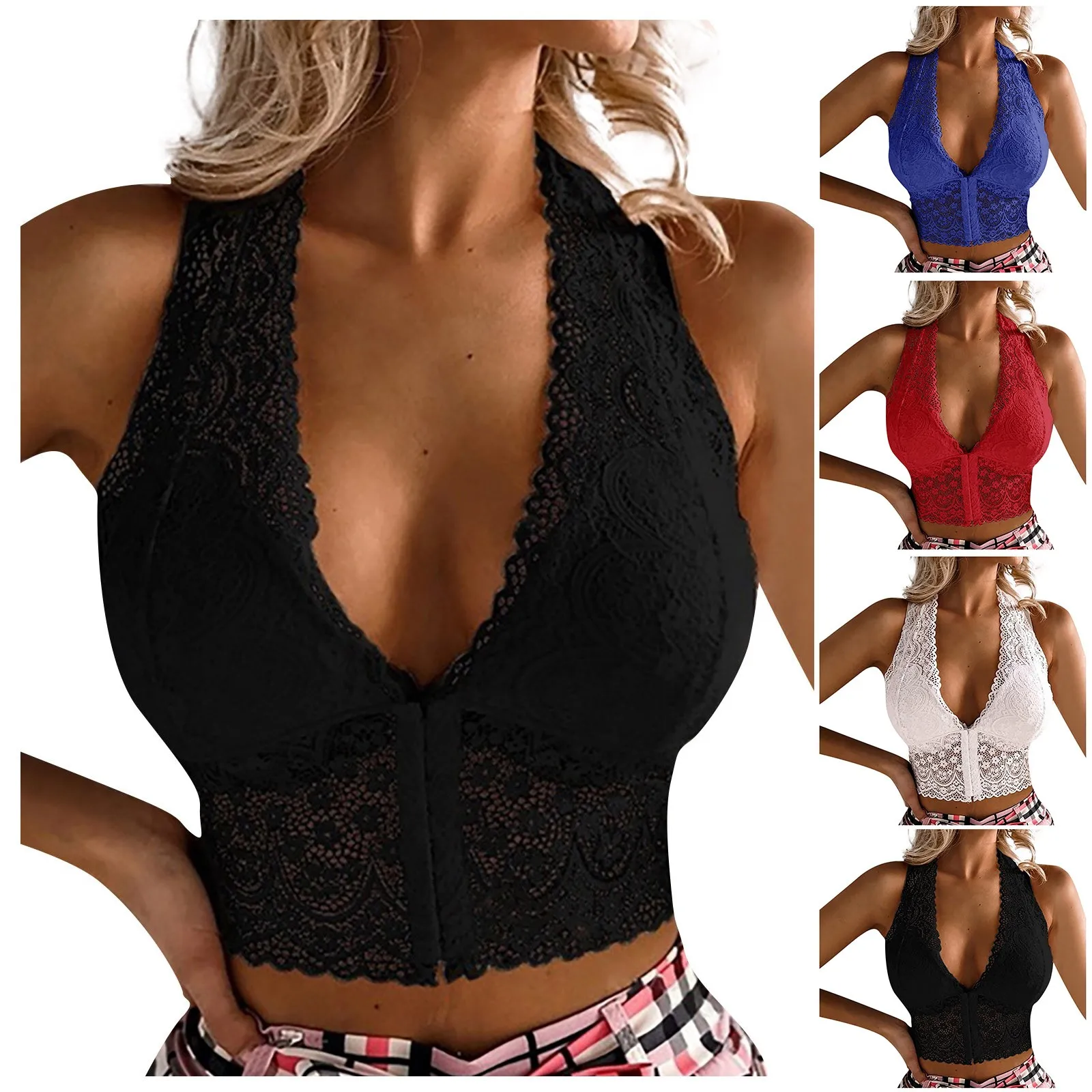 

Ladies Erotic Lingerie Sexy Deep V Solid Color Lace Bra With Chest Pad Skinny Women Sexy Underwear Lenceria Para Mujer белье жен