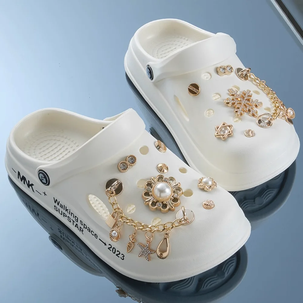 

Элегантные Роскошные подвески, металлическая цепочка, модные подвески, снежинка, садовая Пряжка для обуви, аксессуары