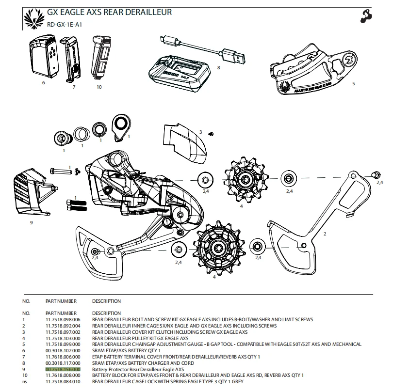 SRAM 00.7518.156.000 Защита аккумулятора EAGLE AXS RD 2022 WK50