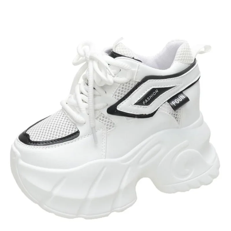 Женские массивные кроссовки на высоком каблуке 10 см Новинка осени 2024 Спортивная