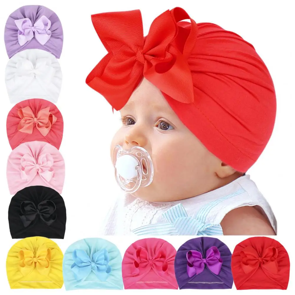 

Reusable Chic Visual Experience Bowknot Design Baby Hat Long Lasting Baby Hat Non-shrink for Autumn