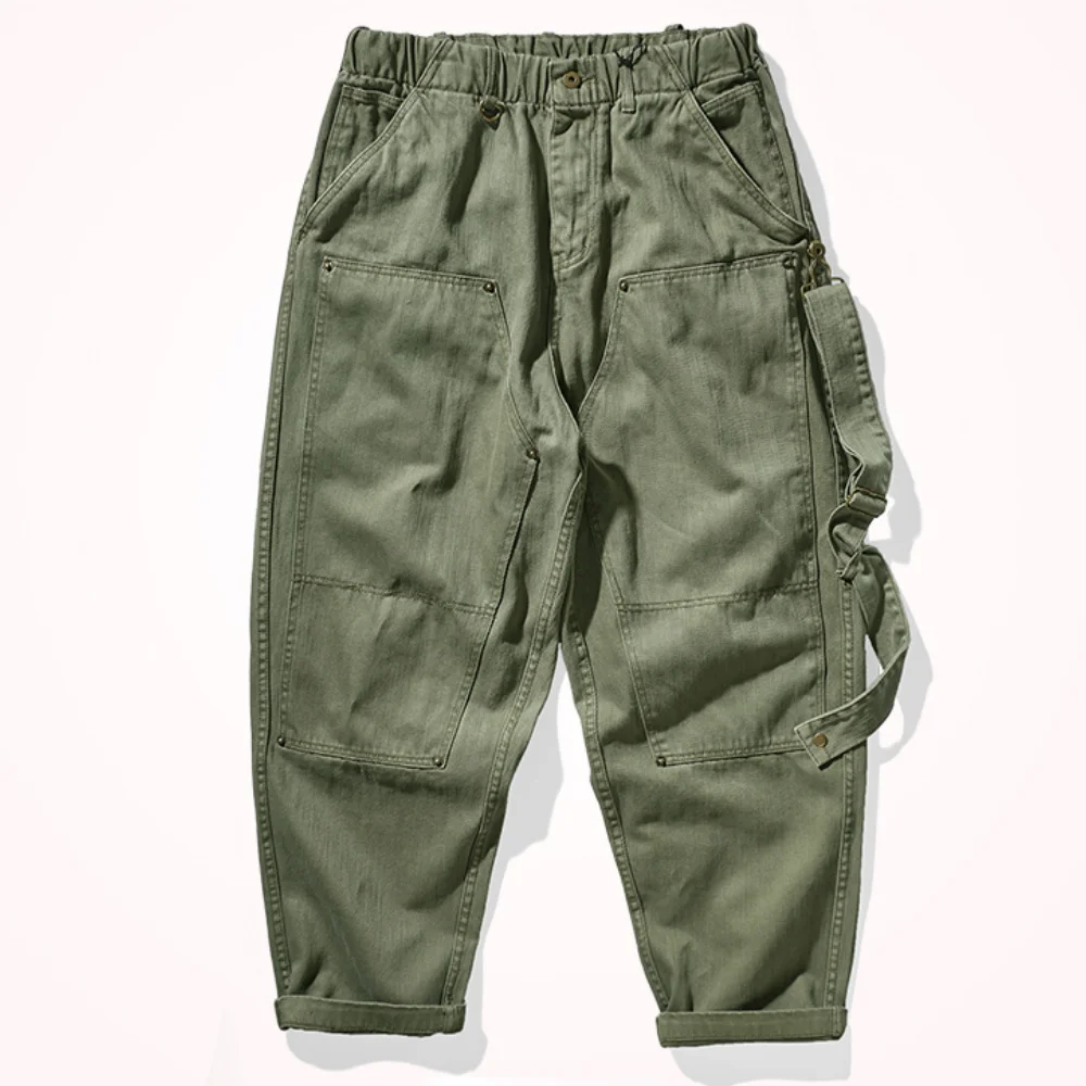 

Heavy-duty thickened mountain slacks in autumn men's loose wide version OVER SIZE retro trend pants