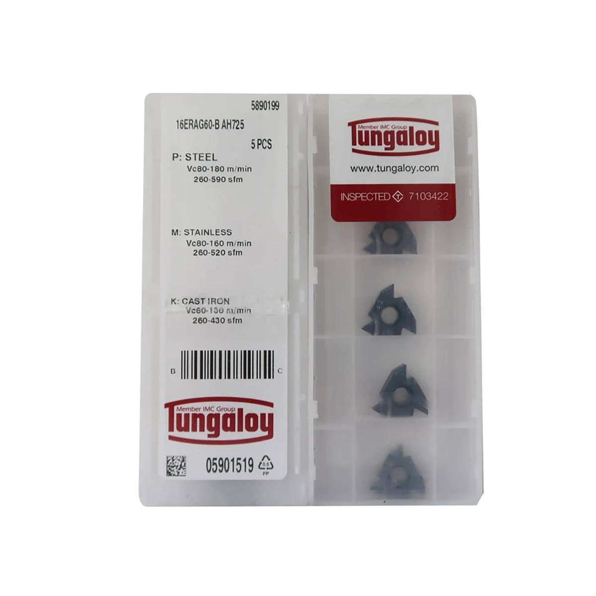 Tungaloy 100% оригинальный 16ER 16ERG60 16ERG55 16ERAG60 16ERAG55 16ER8UN 16ER30ISO токарный станок с ЧПУ -