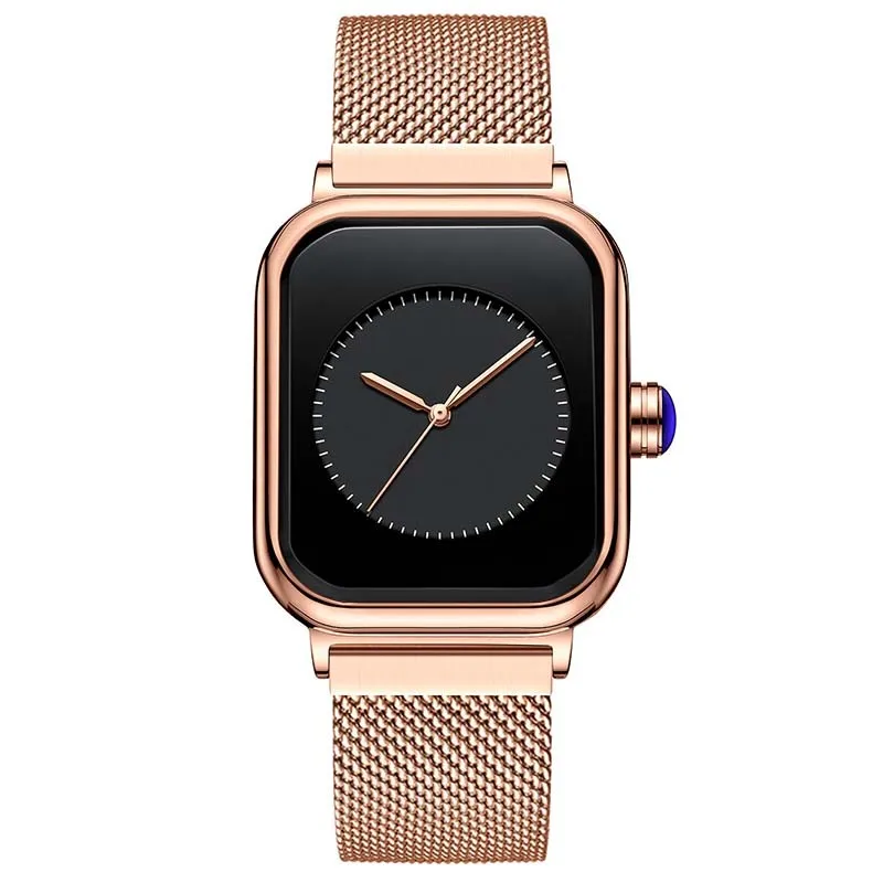 Waterproof Silicone Tape , Student Trend Imitation Apple Smart Large Dial, Fashionable Square Women's Quartz Watch