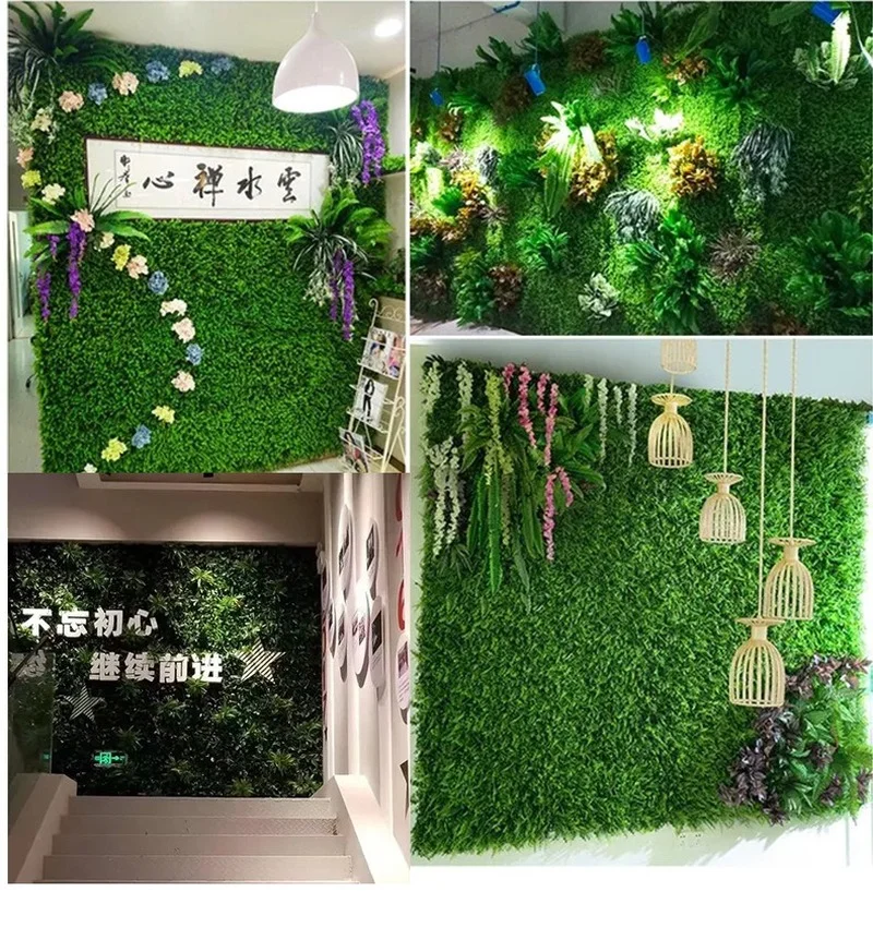

Simulation plant wall greenery wall lawn wall hanging decoration Milano Eucalyptus background wall artificial plastic fake grass