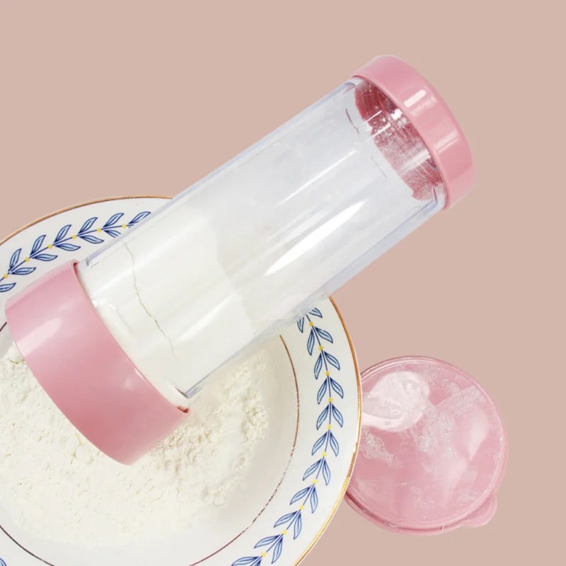

2023 Handheld Rotary Flour Sieve Cup Plastic Durable Flour Sieve Sugar Shaker Dispenser Baking Pastry Tools Kitchen Accesories
