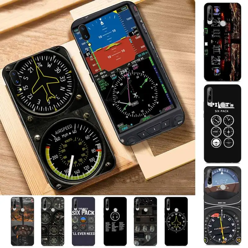 

Aviation Aeroplane Helicopter Cockpit Instrument Phone Case for Huawei Y 6 9 7 5 8s prime 2019 2018 enjoy 7 plus