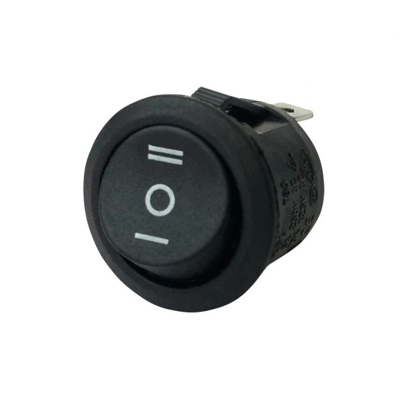 Клавишный переключатель трехпозиционный ON-OFF-ON с фиксацией без подсветки - купить