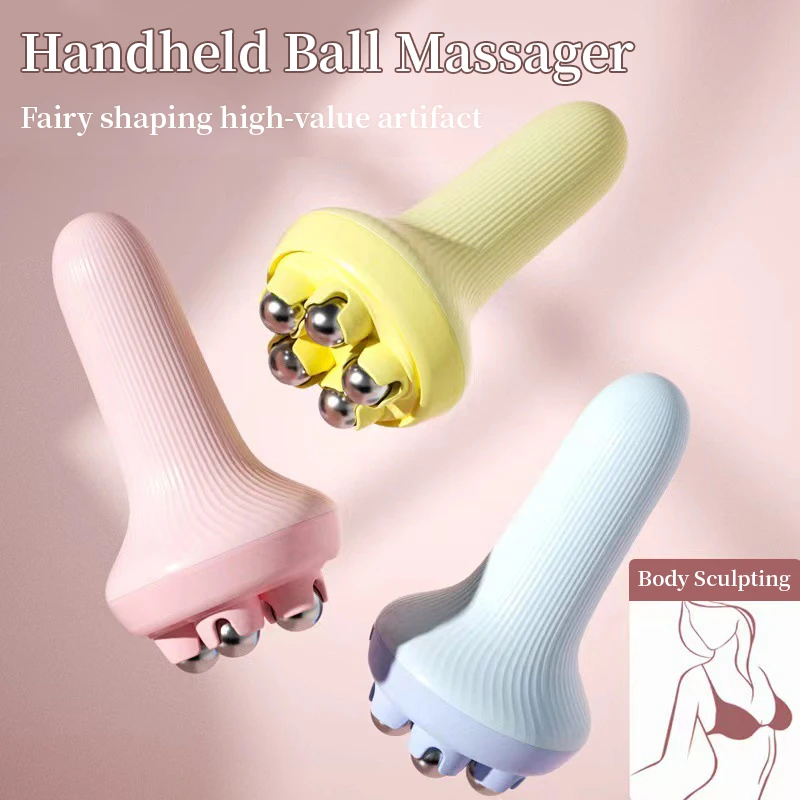 

Roller Massage Ball Ergonomic Handle Stainless Steel Relief Muscle Tension Neck Shoulder Back Leg Calf Therapy Roller Massager