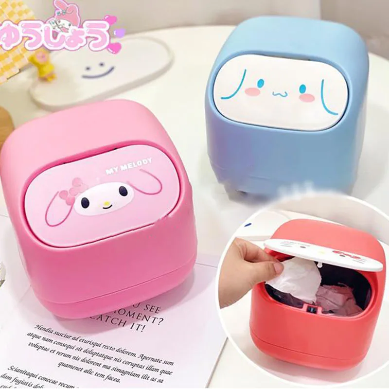 Милая плюшевая мультяшная настольная корзина для мусора 16 см |