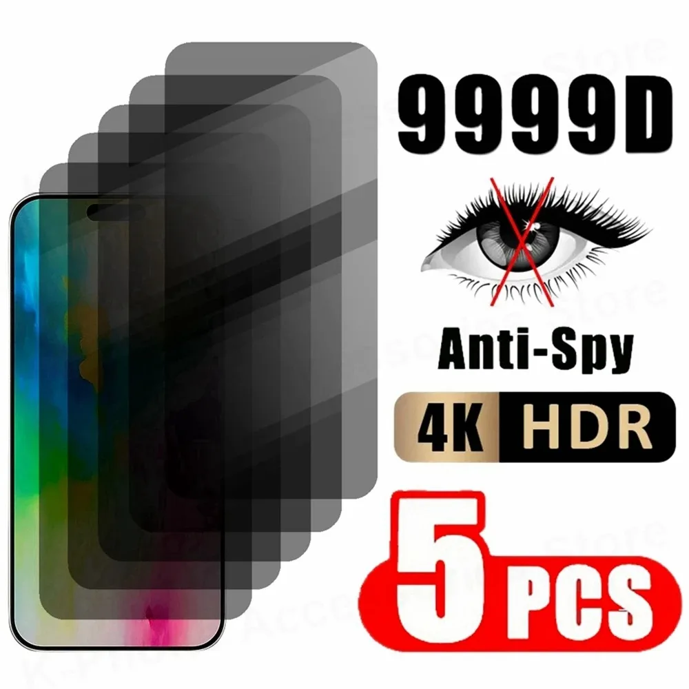 5 шт. закаленное стекло для iPhone 11 12 13 Pro 15 16 Max 14 Plus Защитная пленка экрана IPhone 16E 6 7 8