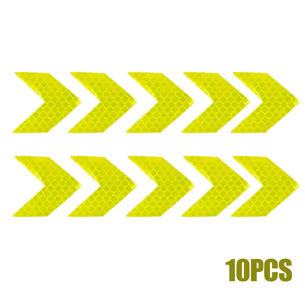 

10 шт./компл. автомобильная наклейка, светоотражающая лента со стрелкой, предупреждающая наклейка безопасности для бампера автомобиля, отражатель багажника, аварийная лента, Стайлинг автомобиля