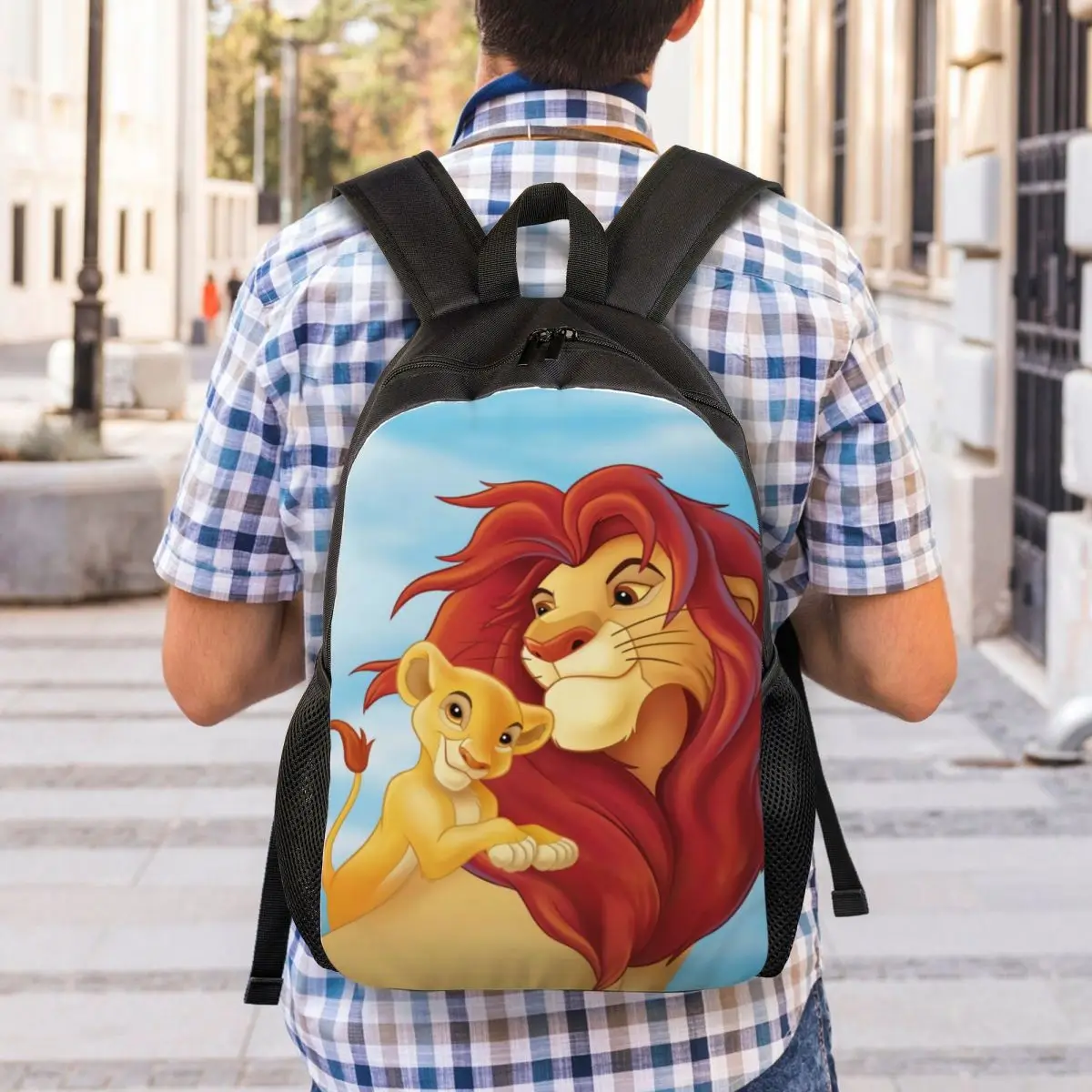 Рюкзаки с 3D-принтом King Lion Simba для мальчиков и девочек школьные дорожные сумки Hakuna