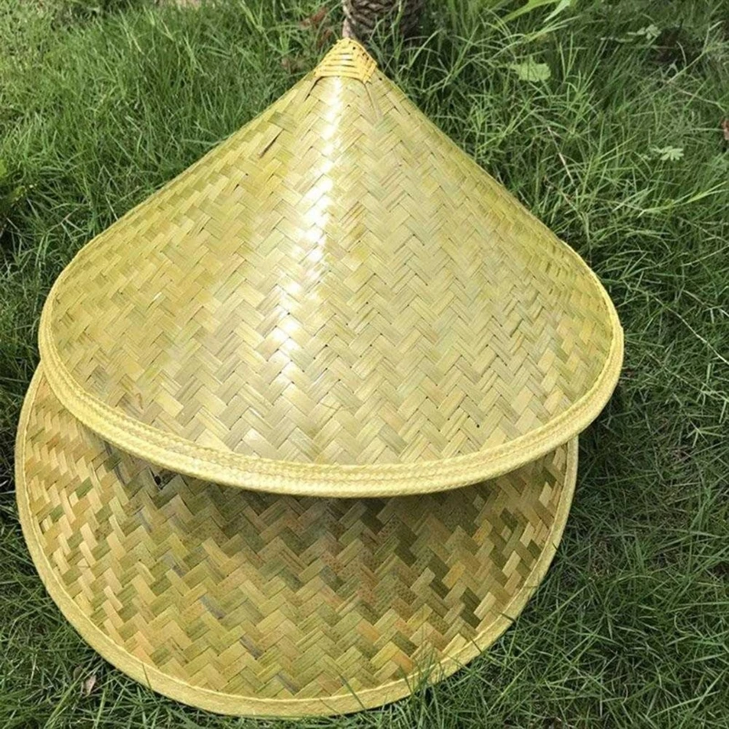 

634C Breathable Straw Hat Wide Brimmed BambooWoven Cap Cosplay NinjaCoolie Cap