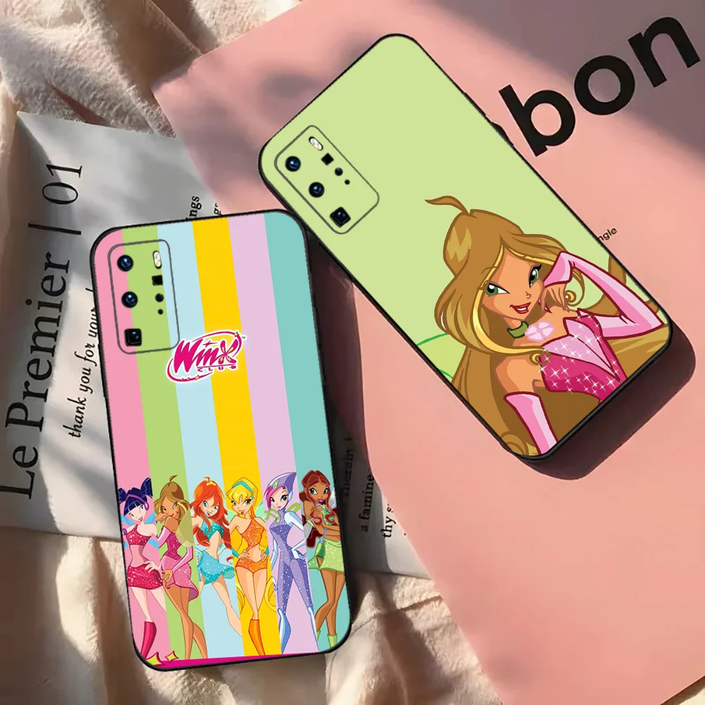 Чехол для телефона с изображением клубов винкс Samsung Galaxy A13 21s 22 31 32 52 53 71 80 91 черный