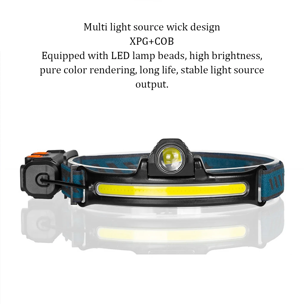 

Motions Sensor Headlamp Waterproof USB Charging 6 Modes Portable Cycling Hiking Climbing Head Light Flashlight Lamp