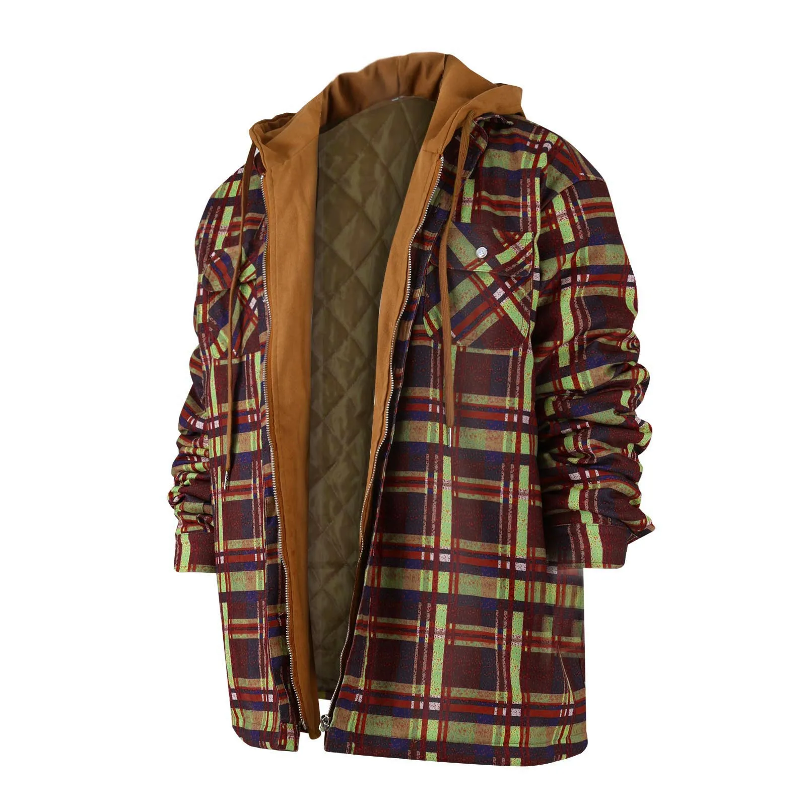 

Осенне-зимняя Мужская Фланелевая рубашка, куртка с капюшоном, женская, утепленная, стеганая, подкладка, унисекс, клетчатые толстовки, куртка, пальто