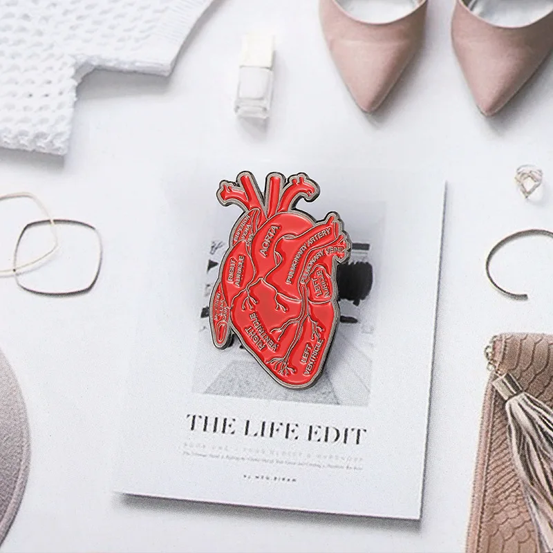 

Organ Heart Enamel Pins Custom Anatomy Medical Brooches Lapel Badges Gothic Jewelry Gift for Student Friends