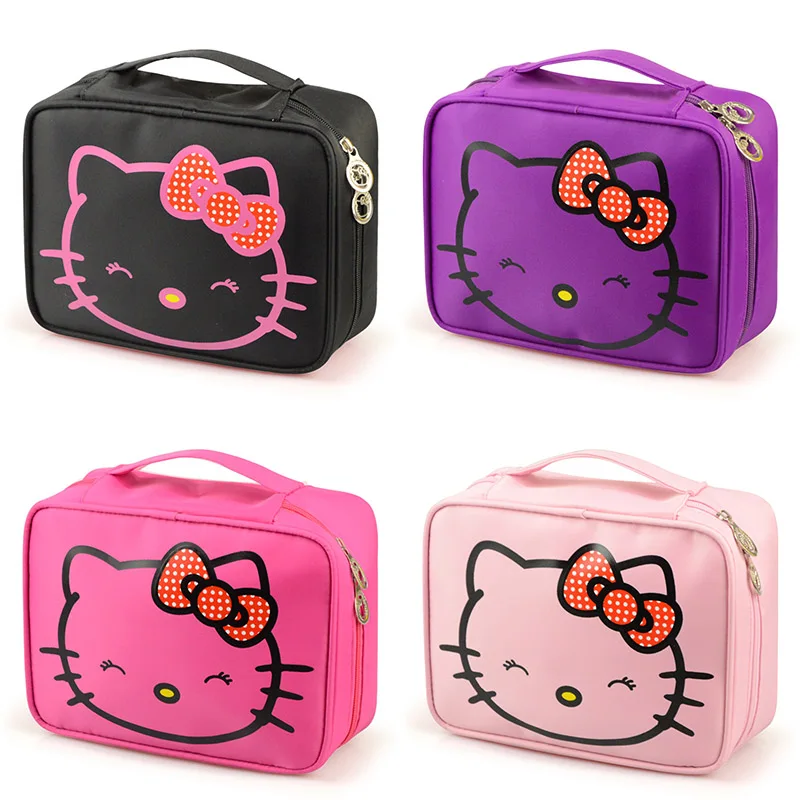 

Мультяшная сумка для хранения Hello Kitty Sanrios, водонепроницаемая косметичка, портативная дорожная сумка, сумка для туалетных принадлежностей, о...