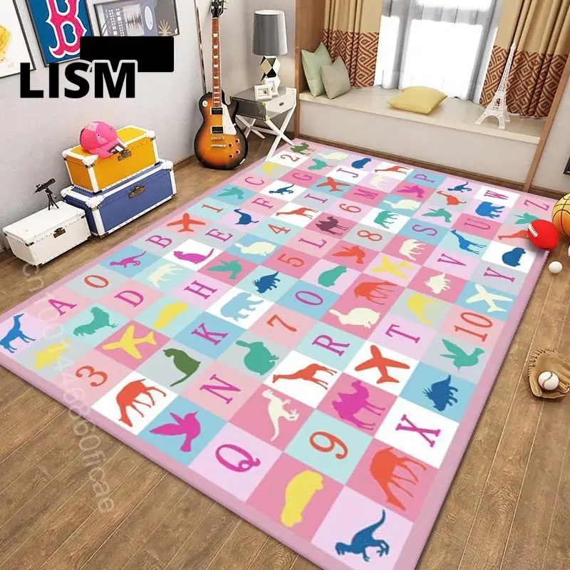 

Cartoon Alphabet Carpet for Living Room Washable Area Rugs Children's Room Decor Sofa Floor Mats Lounge Doormat Entrance Hallway