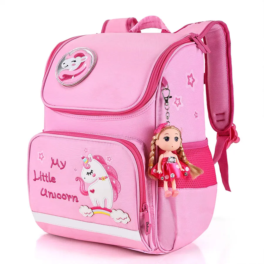 Kids Brand Pink Unicorn School Bags for Girls Children 3D Orthopedic School Backpack 1-3 Grade Cute Bagpack Schoolbag mochilas