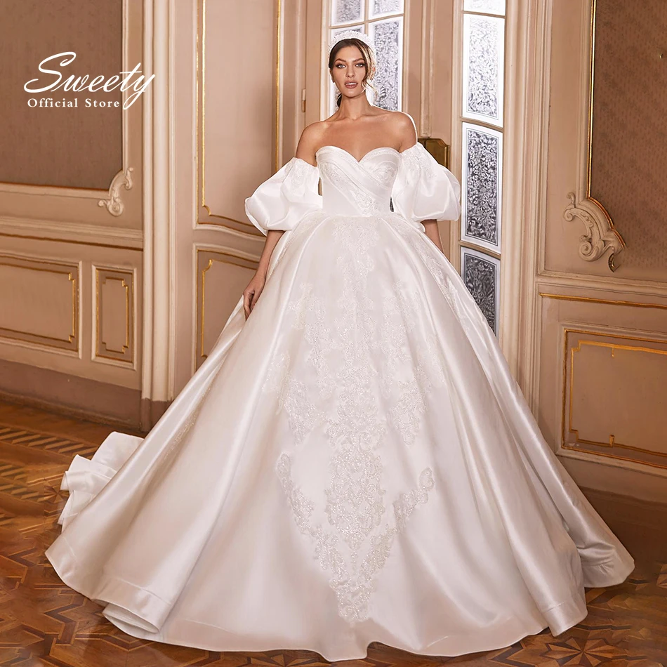 

Luxury Wedding Dress Elegant Multi-layer Lotus Leaf Yarn V-neck Beading Wedding Gowns Crystal Lace Up White Vestido De Noiva