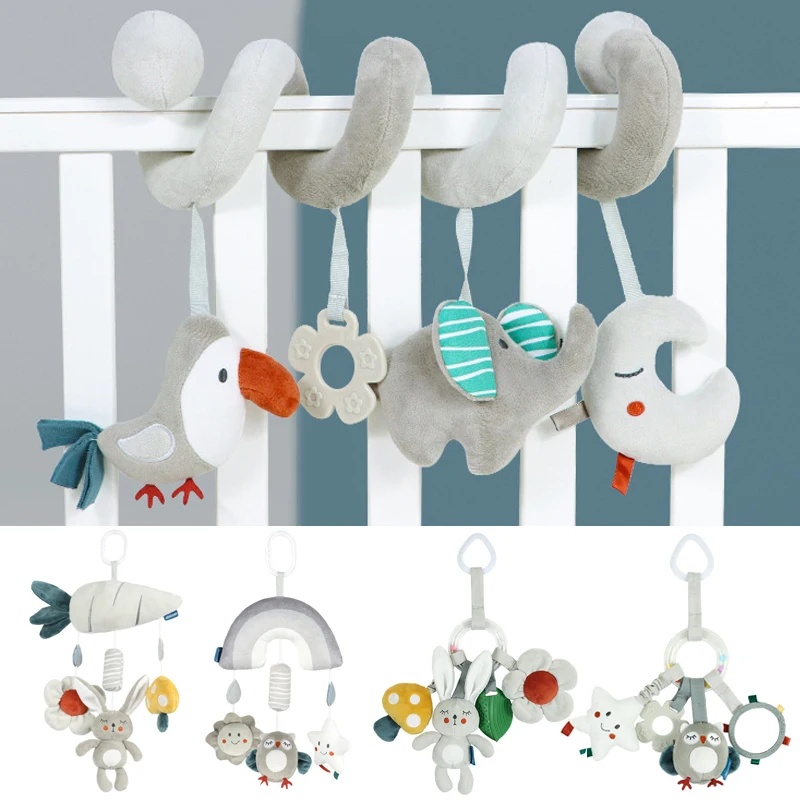 

Baby nordic bed rattles hanging toys toddler spiral pram toy Baby car carriage plush owl mobile 0 6 12 months stroller hang girl