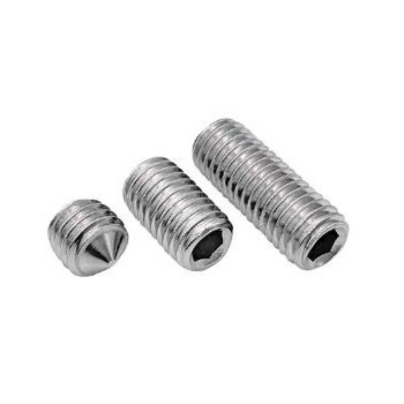 Фото UNC/UNF 4 # -40 5 # -40 6 # -32 8 # -32 10 # -32  10 # -24 1/4-20 Установочные винты с шестигранной головкой из нержавеющей стали 304, винт с конической точкой №2